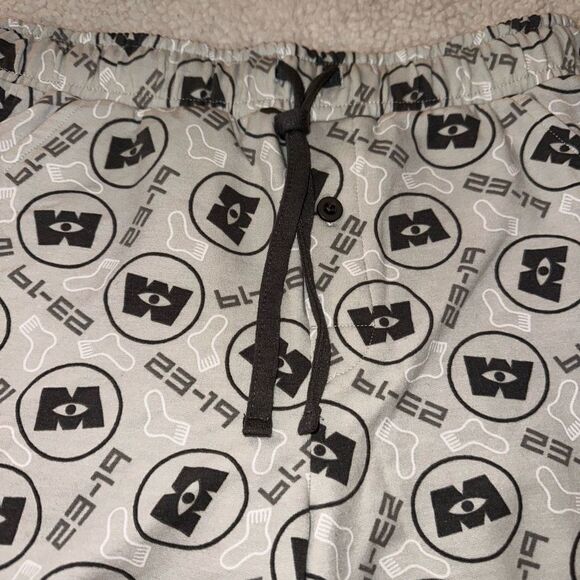 Disney Parks Monsters Inc Small Unisex Elastic Waist Sweat Shorts Green Gray NWT - Picture 2 of 6